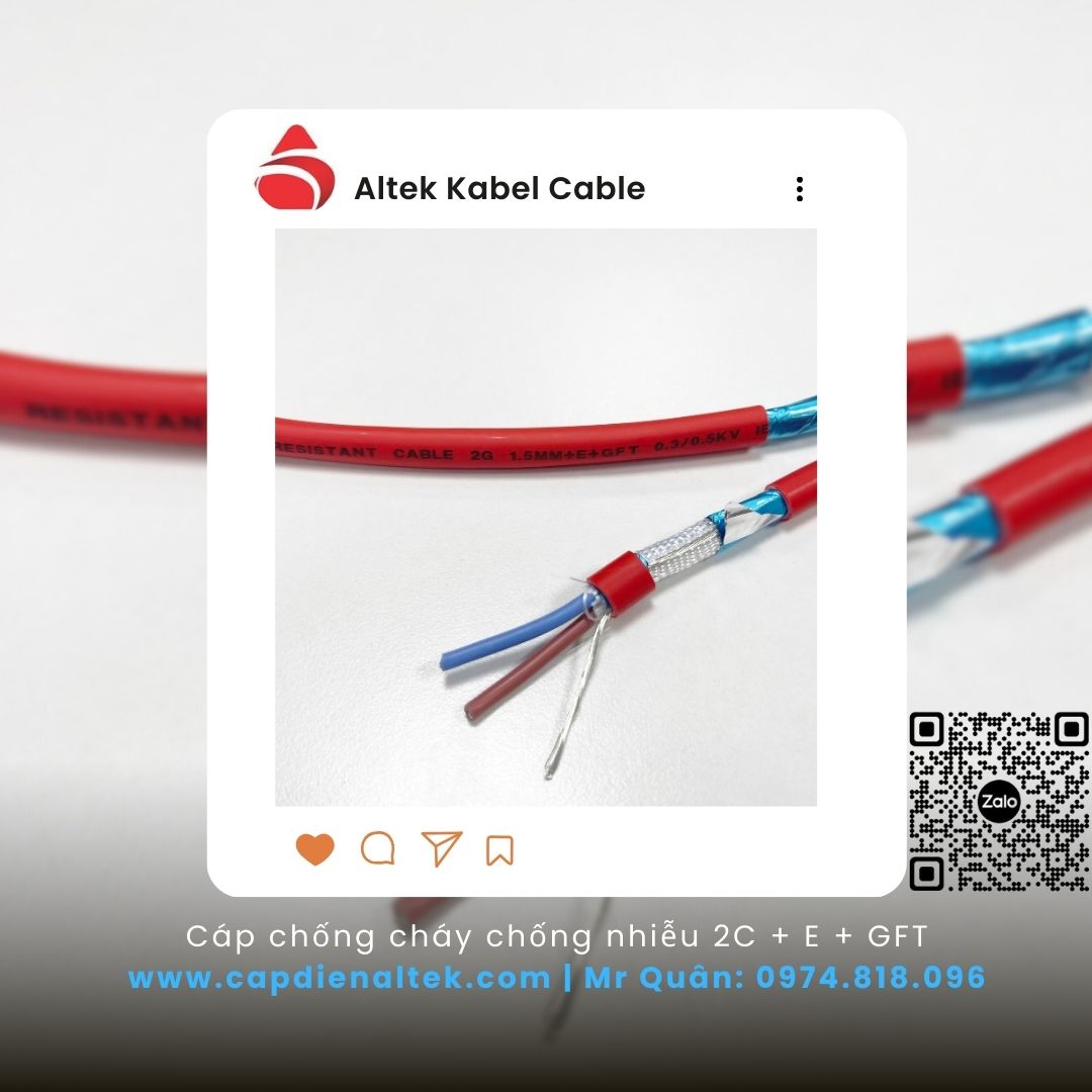 Cáp báo cháy chống cháy 2x1.5 – Tổng kho Altek
